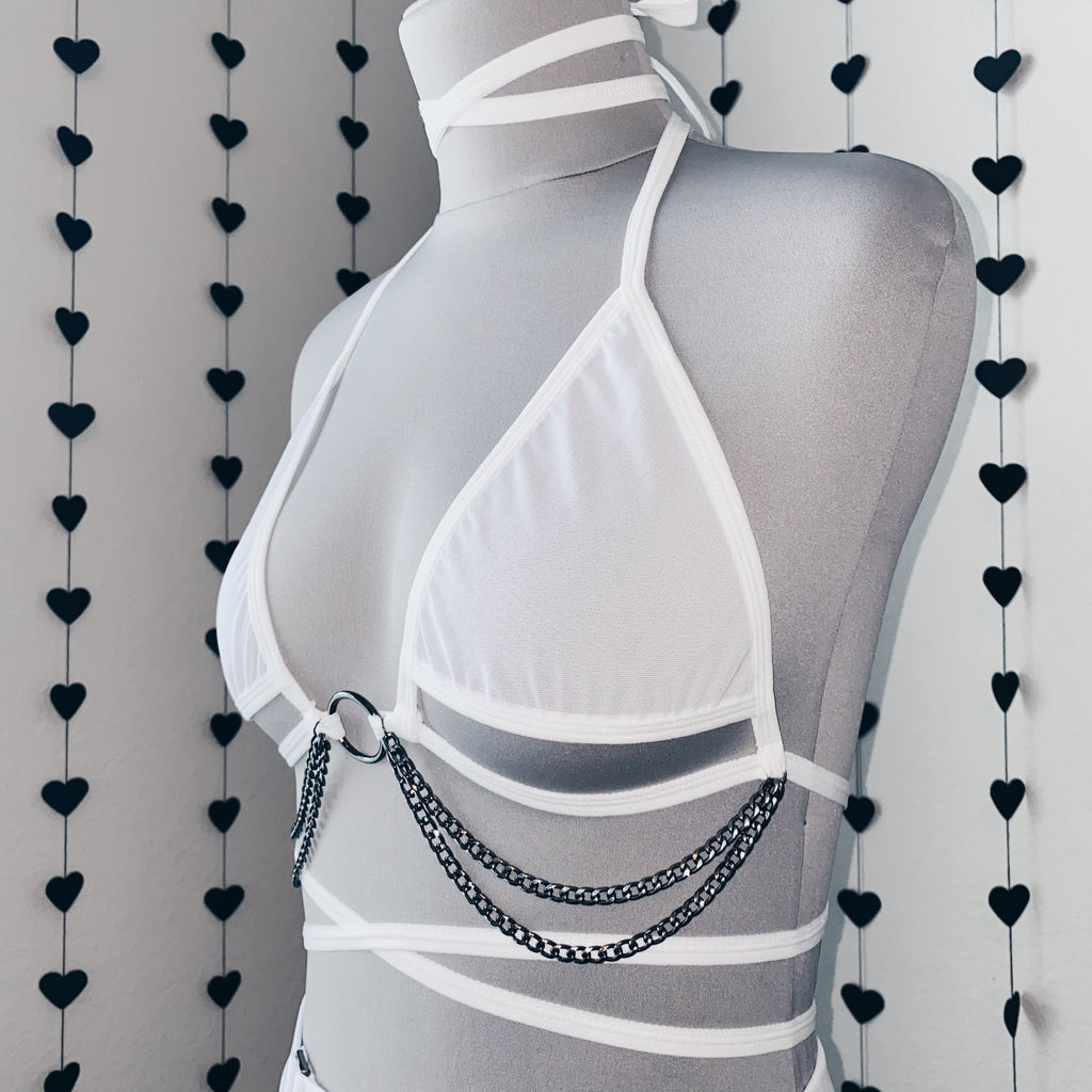 White Mesh // Peekaboo Top