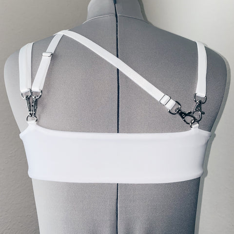 White // Asymmetrical Crop