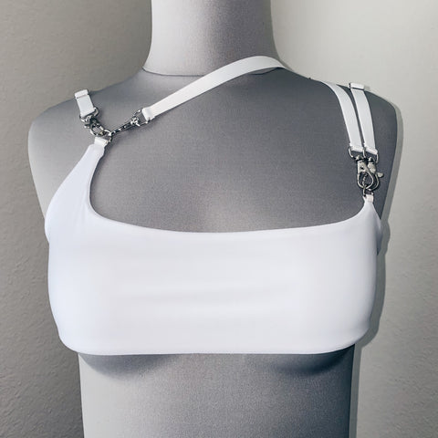 White // Asymmetrical Crop